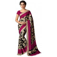 Jaanvi Fashion Women's Georgette Printed Saree (uniform-01-02_Multi-color)